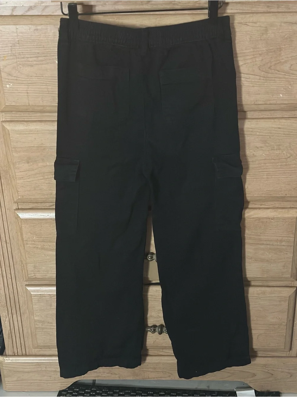 Old Navy Girls Black Wide-Leg Cargo Pants | Size Large (10-12Y)
